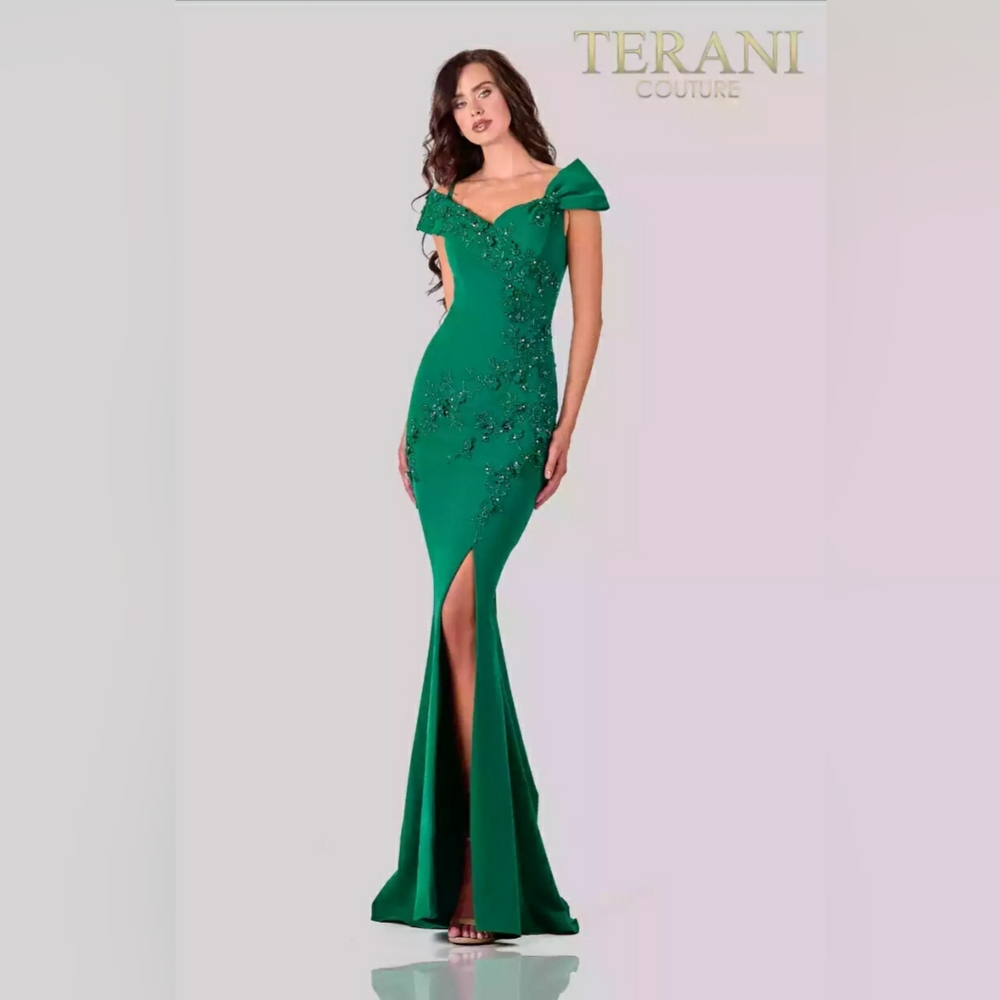 Terani couture mother of the bride gown emerald size 14